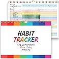 gisgfim Habit Tracker Calendar Motivational Habit Tracking Journal Inspirational Goal Planner with Spiral Binding Beautiful Weekly Planner Pad Undated 12+2 Month Journal