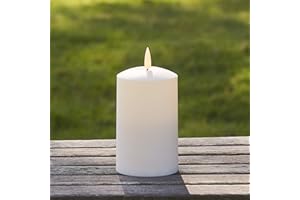 ‎LIGHTS4FUN Lights4fun TruGlow® Kerze mit warmweißer LED Flamme und Timer 12,5cm Innen und Außen