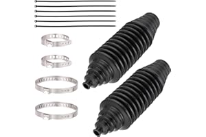 Toolwiz Inner Tie Rod Boot Kit, 2PCS Universal Adjustable Car Tie Rod Boot with Bellow Cable Ties and Clamps, Dustproof Silicone Rack and Pinion Boot Accessories for Cars, SUVs, Trucks Steering System