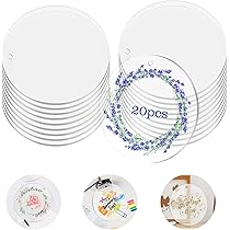 Helder ronde acryl ornamenten blanco acryl cirkelschijven met gat voor het maken van Kerstmis, sleutelhangers, cadeaukaartje, naamplaten, aandenkens  15
