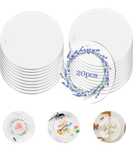 Swpeet 50-teiliges Acryl Kreisplatten-Set – Klare Runde Scheiben In 5 Größen, 1 Mm Dick – Perfekt Für DIY Kunst, Malerei, Basteln, Schlüsselanhänger, Geschenkanhänger – Vielseitig & Bruchfest