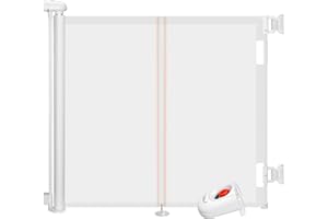 Ycozy Cancelletto per Bambini Scale Senza Foratura 0-150cm Cancelletto per Cani con Barra di Supporto, Retrattile Cancello Bambini Adatto per Scale Interni Esterni