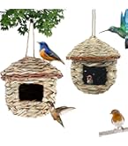 Handgeweven Vogelhuisje, 2 Stuks Handgeweven Vogelnestkastjes, Handgemaakt Vogelnest, Handgemaakt Vogelnest voor Houtskoolmezen, Rode Gorges (Kolen, A Handgeweven Vogelhuisje, 2 Stuks Handgeweven Vogelnestkastjes, Handgemaakt Vogelnest, Handgemaakt Vogelnest voor Houtskoolmezen, Rode Gorges (Kolen, A