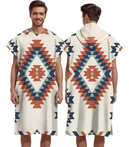 Telo Mare Poncho Con Cappuccio DOTBUY – Asciugamano In Microfibra Stampa Palma Tropicale – 75x110 Cm