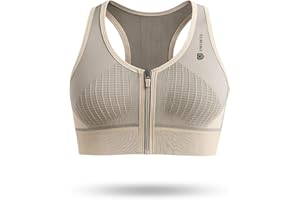 SWORTS Yama Sports Bra damski biustonosz Performance Top, z zamkiem błyskawicznym i regulowanym (mocne trzymanie, rozmiar S-XL)