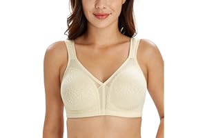 Lemorosy Damen Große Größen Komfort Vollschalen Ungepolstert Ohne Bügel Starker Halt Klassischer BH