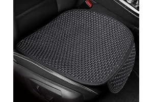 YUNZLAN Coussin de siège de voiture en soie de glace respirante, coussin de siège de voiture confortable pour la conduite, universel (noir, 1pcs Plaque avant)