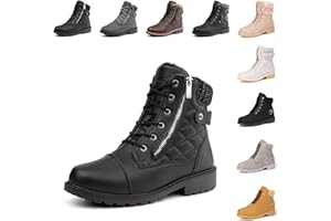 Hitmars Stivali Invernali Donna Stivaletti Neve Caldo Foderato Stivali Tacco Eleganti Antiscivolo Scarpe da Neve Donna Nero Grigio Marrone EU 36-43