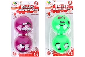 Flypop's - Palline rimbalzanti - Gioco di Svago - 031074Y - Colore Casuale - Plastica - Luminosa - Compleanno - Gioco di abilità - Giocattolo per Bambini - 5,5 cm x 5,5 cm - A Partire dai 3 Anni.