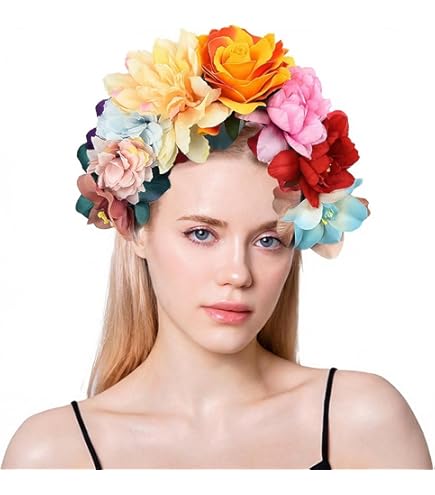 Nastro Per Capelli Con Fiori Colorati - Cerchietto Floreale Multicolore Per Donne, Accessorio Hippy
