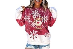 JOKELOMPLE Sudadera Mujer Sin Capucha Navidad - NavideñA Talla Grande Sueter Sudadera Personalizada Mujer OtoñO Invierno Casual SuéTer Elegante Original Adolescente Chica Sudadera NavideñA Talla Grande Sueter