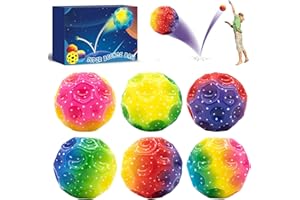 AIHAOYU 6 Stück Astro Jump Ball - Mini Farbiger Jump Ball Hohe Bounce Loch Ball Toy, Hohe Springender Gummiball, Super High Bouncing Space Ball, Planeten Hüpfbälle für Outdoor & Indoor