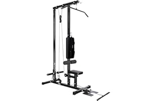 RIP X Stationary Lat Pulldown Machine with Extra Pulley for Seated Rows and Strap for Weighted Ab Crunches