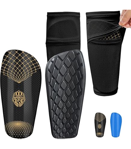 Protège-tibias Football - Lot De 2 - Mini Format - Matière PP Dur + Mousse EVA - Léger Et Flexible - Pour Football, Futsal, Entraînement - 7