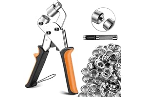 CLDFDC Pince à Oeillets Professionnelle,Pinza per Occhielli per Teloni e Tessuti,Set di Occhiellatrice per Teloni Professionali con 500 Occhielli (Ø 10 mm), Pinze Perforatrici Con Occhielli Per Telone In