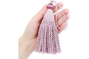 Fenghuangwu 2 Pcs 6" Large Key Tassel with 4.3" Loop Elegant Hand Crafted Tassels
