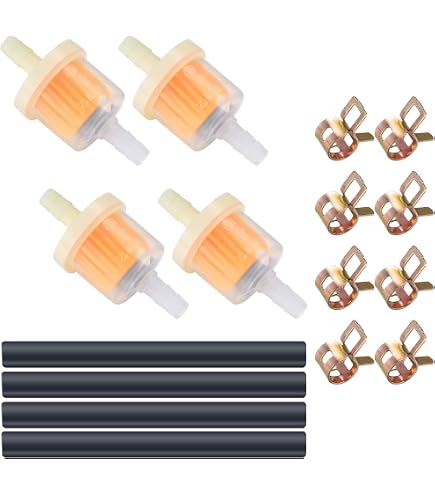 IMPUSA Set Of 2 Inline Fuel Gas Filter Assembly For Dinli 50cc 70cc 110cc ATV Quad