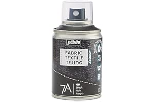 Pébéo - Peinture en Spray pour Textiles 7A - Tissus Naturels et Synthétiques - Base Eau - Sans Solvant - Résistante au Lavage Machine - sur Tissu 100 ml (Lot de 1) Couleur Noir