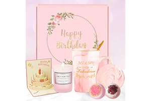 JIUCAI Birthday Gift Set for Her,Coffee Cups Pamper Birthday Unique Present Bath Boom Gift Set for Women and Mum,Personalised Gifts with Birthday Surprise Card for Friend,Sister