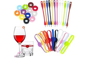 Graplan Glasmarkierer 36 Stück Glas Markierung Trinkgläser,Glasmarker Silikon,Buntes Weinglasmarkierer für Trinkglas Weinglas Champagnerglas Martini-Glas