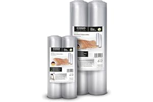 ‎CASO CASO Strukturfolien-Set Comfort, Folienrollen Set für alle Balken Vakuumierer & Folienschweißgeräte, BPA-frei, stark & reißfest, 105µm, stabile Schweißnaht, Sous Vide geeignet, Made in Germany