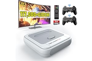 Kinhank Retro Game-Konsole, Super Konsole X Pro mit 117.000+ Videospielen, 62 + Emulatoren, Spielekonsole, EmuELEC 3.9 /Android 7.1 in 1, 4K HD Ausgang, bis zu 5 Spieler, mit 2 Controllern, 256GB