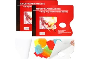 WDEC 2PCS 36 Blatt Palettenblock, Abreißen Farbmischpalette Papier 23 x 30.5cm, mit Daumenloch, Einweg Farbmischpalette Malblock Künstler Acrylfarbe Mischen Zubehör für Ölgouache Aquarellmalerei