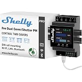 Shelly Pro &Ccedil;ift Kapak/Deklanş&ouml;r PM | LAN, Wi-Fi ve Bluetooth Bağlantısı, Profesyonel DIN Ray Akıllı &Ccedil;ift Kapaklı/Deklanş&ouml;r Ko