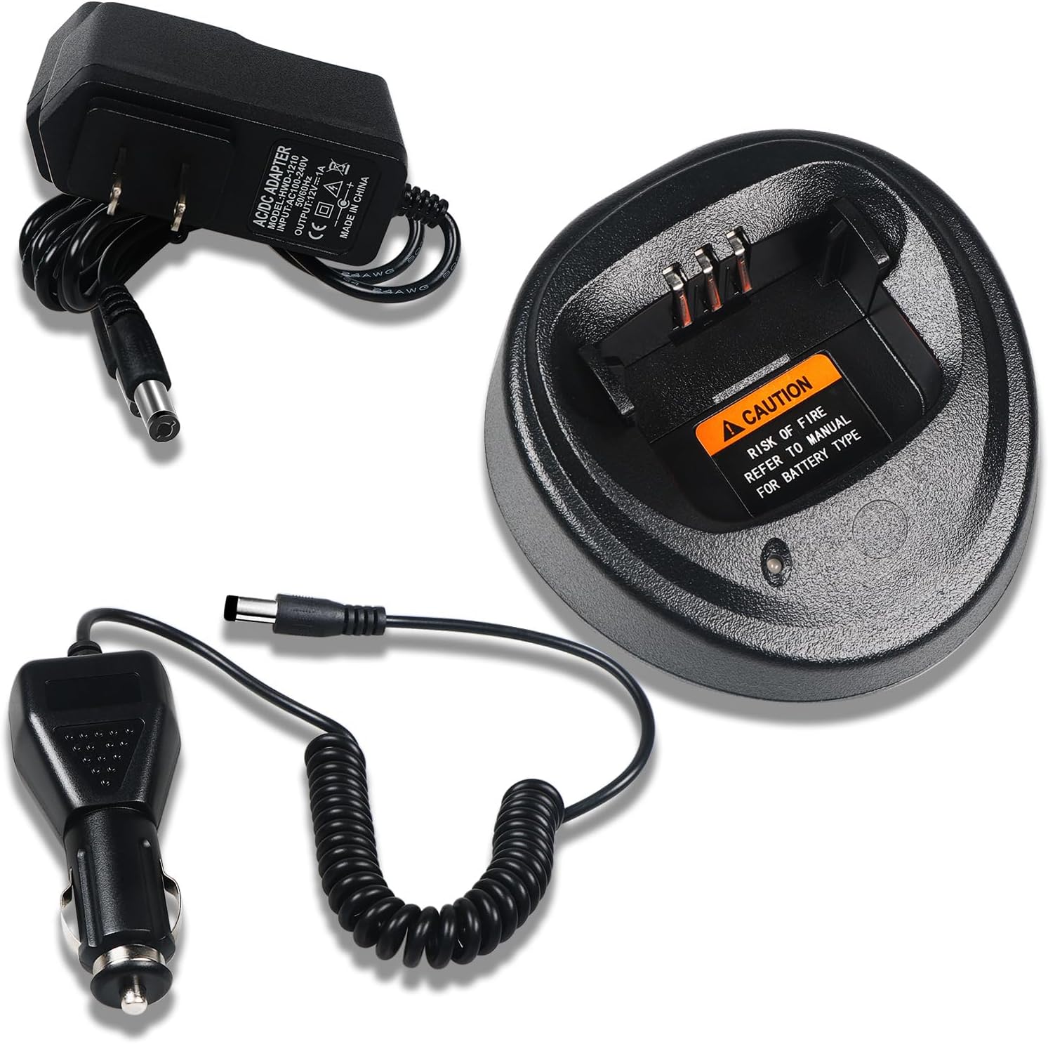 CP200 CP200D Cargador de escritorio DC 12V/24V Cargador de coche compatible con Motorola R2 CP150 PR400 CP040 CP140 EP450 DEP450 CP180 Radio Batería Carga NNTN4497 NNTN4970 NNTN4851 PMNN4851 PMNN44970