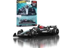 Hot Wheels Véhicules Formule 1® Mercedes-AMG PETRONAS Formula One Team W15 en métal moulé à l’échelle 1/64 à collectionner avec pneus Real Riders, carrosserie et châssis en métal