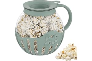 HXXWEUS Palomitero Microondas, 2,13 L Palomitero con Asa, Bol para Palomitas con Tapa, Máquina de Palomitas de Mantequilla, Apto para Lavavajillas, Ideal para Amigos, Fiestas, Noches de Cine, Azul