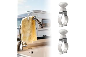 Qiang Ni Towel Clips for RV - 2-Pack White Heat-Resistant & Rustproof - Stops Towels from Slipping - Fits RV Kitchen, Bathroom Rack,Oven,Stove - Gift for RV Owners