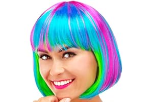 Folat - Peluca de arcoíris Bob - Talla única