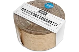 WoodPress® 50 mm Bois de Chêne Véritable Bande de Chant en Placage Préencollé – Rouleau de 7,5 m – Application à Repasser facile à faire soi-même, couvre le bord d'un panneau MDF standard