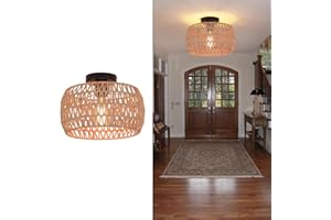Dellemade Ceiling Light 1 Light Rattan Ceiling Fixture (OY0291)