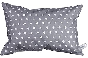 bettina bruder - Kleines Kuschelkissen Sterne grau weiß 30 cm x 20 cm