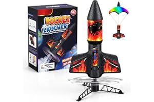 PDBEST Rocket Toy for Children, Up to 200 Feet Flight Height, Air Rocket Toy for Outdoors, Rocket Toy for Children from 8 Years, for Girls and Boys Red