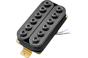 MUSICLILY Artec HIVB Invader Style Uncovered Adjustable Hexagonal Poles Ceramic Humbucker Electric Guitar Bridge Pickup 16.8K, Black