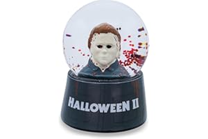 SILVER BUFFALO Halloween II Michael Myers - Mini globo de nieve de 3 pulgadas con purpurina en remolino | Recuerdo coleccionable de película de terror
