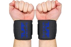 TUFF WRAPS TuffWraps 16" Wrist Straps for Gym - No Thumb Loops - Powerlifting, Weightlifting, and Bench Press Support - Durable Wrist Straps Gym Accessory for Enhanced Wrist Support