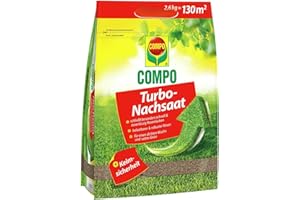COMPO Turbo Nachsaat - Schnellkeimende Rasensaat - Premium Rasensamen mit Keimsicherheit - 2,6kg für 130 m²