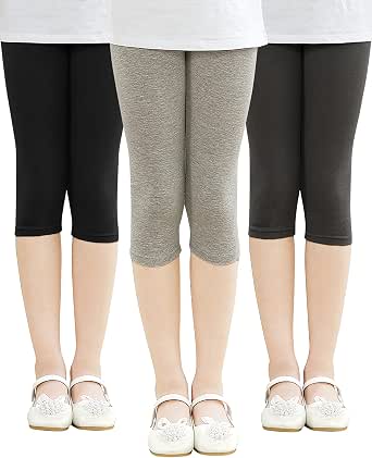 Adorel Pantaloni Leggings Corti in Cotone Bambina Pacco da 3 : Amazon.it:  Abbigliamento