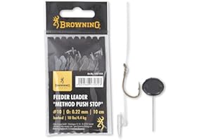Browning #14 Feeder Leader Method Push Stop Bronce 6lbs,3,0 kg Ø0,18 mm 10 cm 6 Unidades,