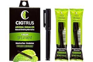 Cigtrus Smokeless Air Inhaler - Natural Smoking Alternative | Tobacco-Free, Nicotine-Free, & Non-Electric | Oral Fixation Relief - Quit Smoking Aid & Stop Vaping Aid | Fresh Spearmint- 3 Pieces