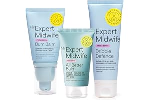 My Expert Midwife Newborn Baby Mega Mild Skin Saviours Kit, Clean Natural Ingredients, Suitable for Sensitive Skin + Fragrance Free, Set of 3 with Baby Nappy Cream, All Better Balm, Dribble Defence