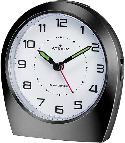 TFA Dostmann Réveil Analogique Radio 98.1040.54 - Affichage Digital Secondes, Horloge Radio Précise Avec Rétro-éclairage