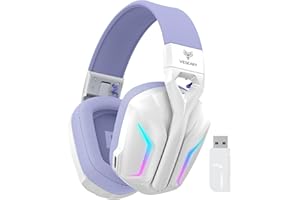 WESEARY WG1 Gaming Headset, Gaming Headset Wireless 2.4GHz für PS5, PS4, PC, Switch, Mac, Bluetooth Kopfhörer 7.1 Stereo Sound Headset mit Mikrofon Noise Cancelling mit RGB Licht, 50Hr Akkulaufzeit