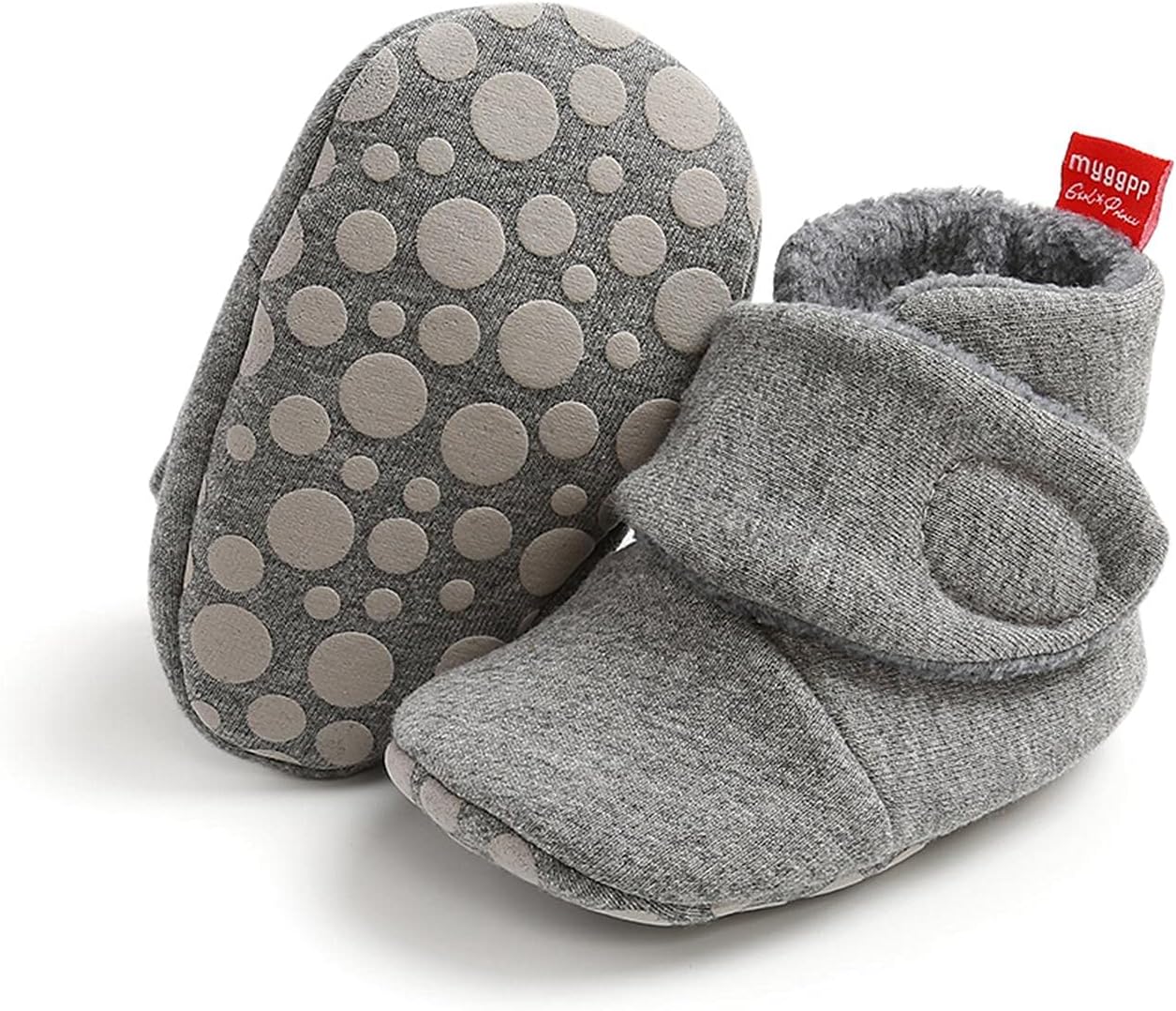 TMEOG Baby Booties Slippers Infant Boots Newborn First Walking Shoes Baby Winter Sock Crib Shoes for Boys Girls 0-6 Months
