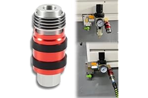 CTcar Raccord de sécurité 9000-060 | Raccord rapide pour tuyau à air comprimé | Raccord de tuyau, boîtier 1/4", filetage FNPT 1/4", douille de raccordement pour les types 1, 2, 3, 4