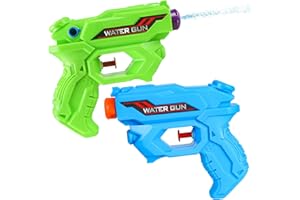 GUBOOM Pistolet à Eau pour Enfant, 2 Pièces Petit Pistolet à Eau Pistolet Jouet, Pistolet a Eau Enfant, Jouet Pistolet à Eau pour Enfants, Mini Pistolets à Eau, Jouet Plage Piscine Fête Eau